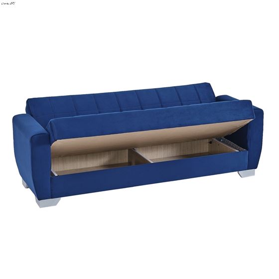 Barato Blue Upholstered Convertible Sofa Bed wi-3