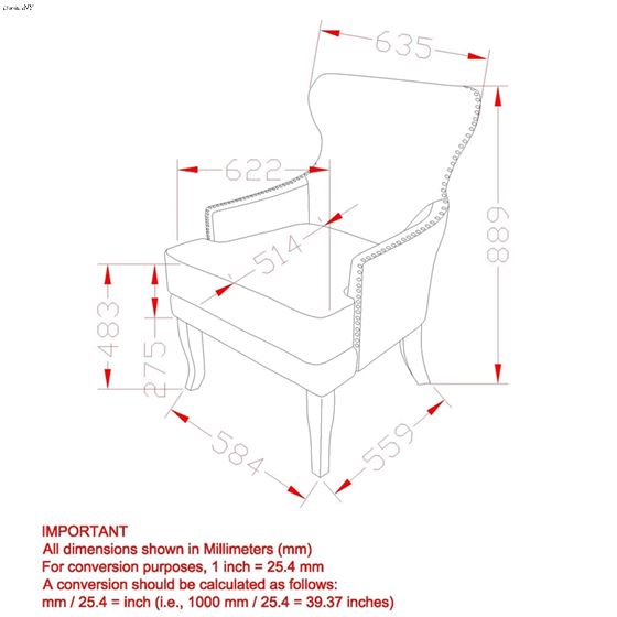 Angus II Accent Chair 403-795 dimensions