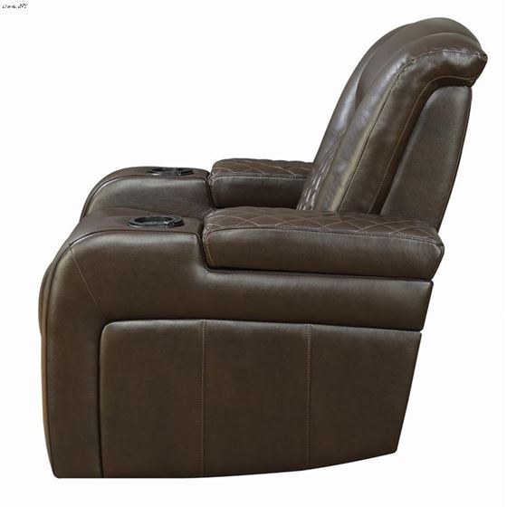Delangelo Brown Power Reclining Loveseat with Co-4