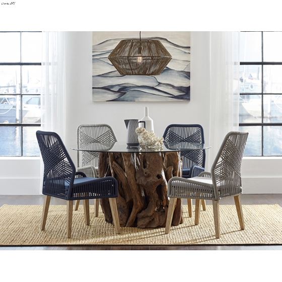 Sorrel Navy Woven Rope Back Dining Chair 110034-2