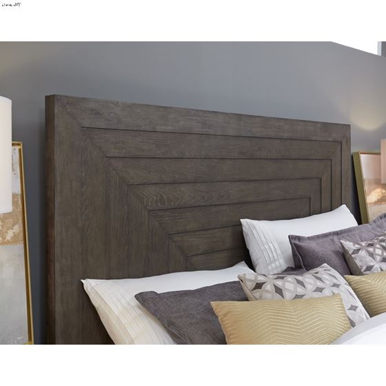 Facets King Wall Panel Bed in Mink with Silver U-4