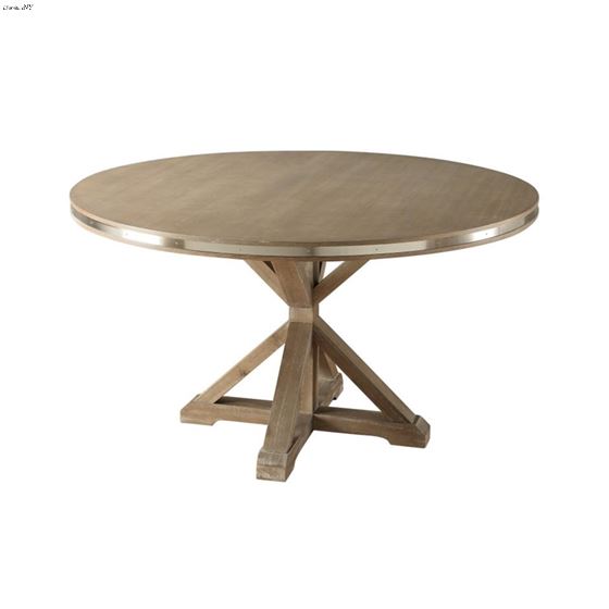 5pc Beaugrand Grey Oak Round Dining Table 5177-54