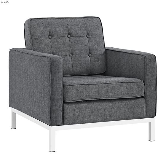 Loft Modern Grey Fabric Tufted Chair EEI-2050-DOR by Modway 2