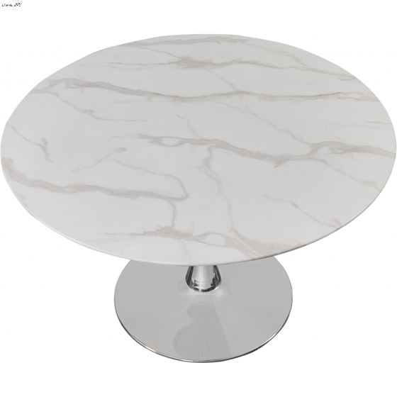 Tulip 48 Inch Round Faux Marble Dining Table - C-2