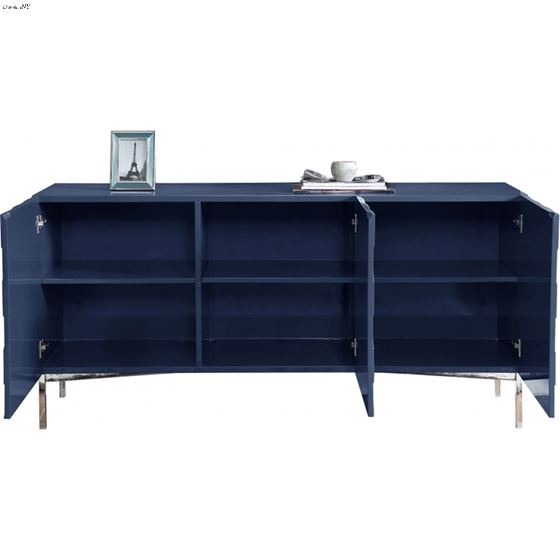 Collette Navy Blue Sideboard/Buffet - Chrome - 2