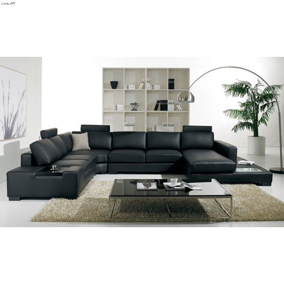 T35 Modern Bonded Leather Sectional- 4