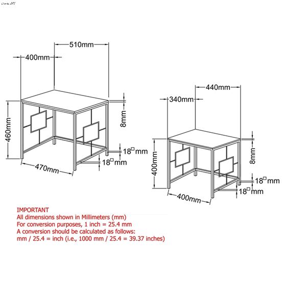 Athena 2 - pc  Nesting Tables 513-747 dimensions
