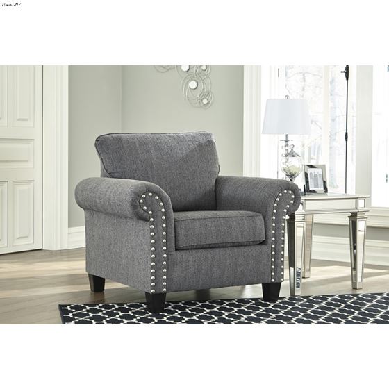 Agleno Charcoal Chenille Fabric Chair 78701-2