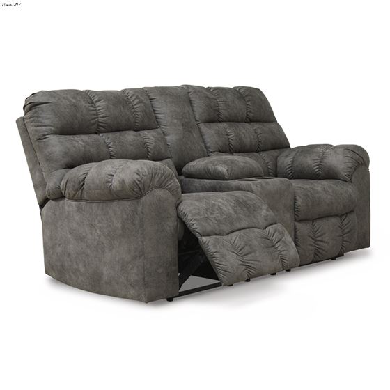 Derwin Concrete Fabric Reclining Loveseat with-2