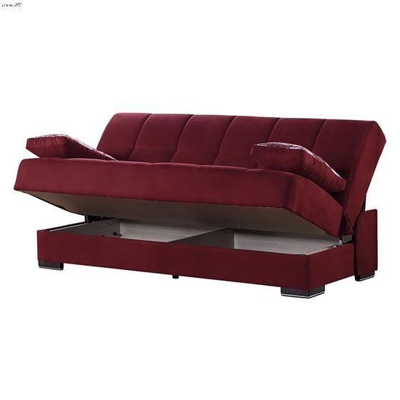 Soho Burgundy Upholstered Convertible Sofa Bed-2