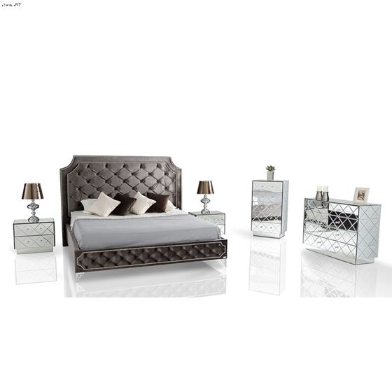 Leilah - Transitional Tufted Fabric Bed- 2