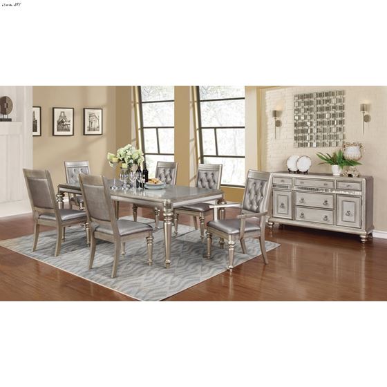 Danette Tufted Upholstered Side Chair Grey And Metallic 106472 in set