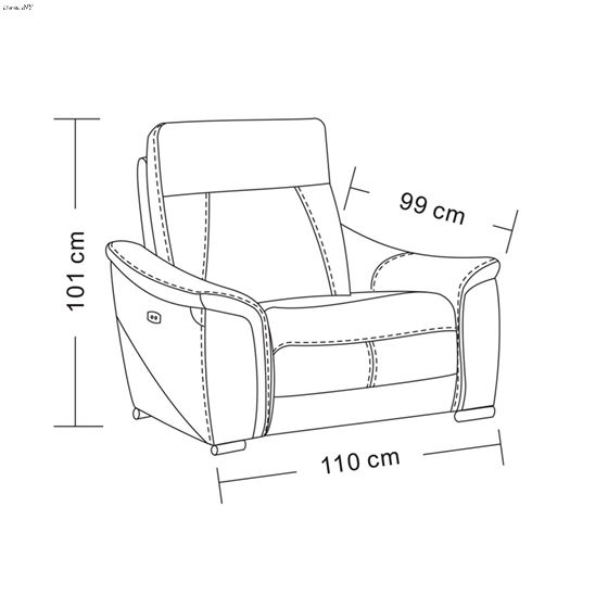 Modern 1705 Leather Power Reclining Chair Dimensions