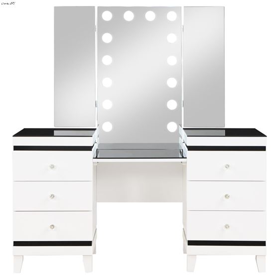 Talei Black and White 6 Drawer Vanity Set 93024-4