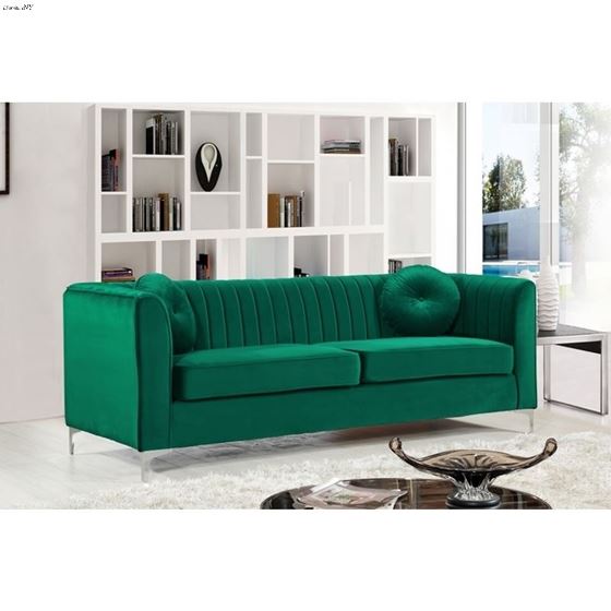 Isabelle Green Velvet Sofa Isabelle_Sofa_Green by Meridian Furniture 2