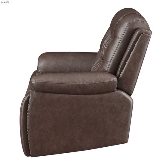 Flamenco Brown Power Reclining Chair Tufted Upho-4