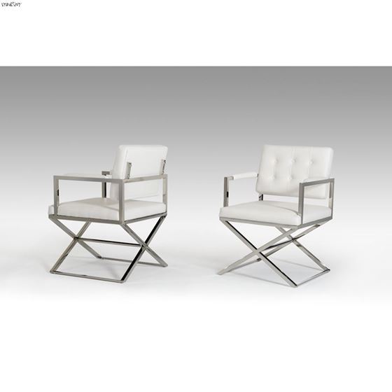 Spielberg Modern White Leatherette Dining Chair-2
