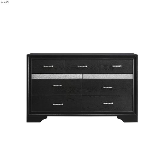 Miranda Black 7 Drawer Dresser with Rhinestones-4