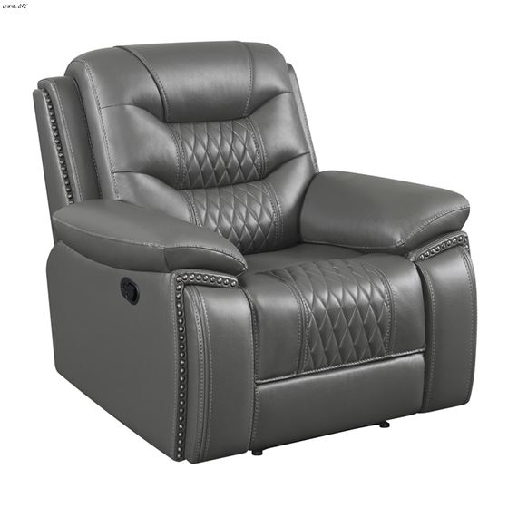 Flamenco Grey Reclining Chair Tufted Upholstery-2