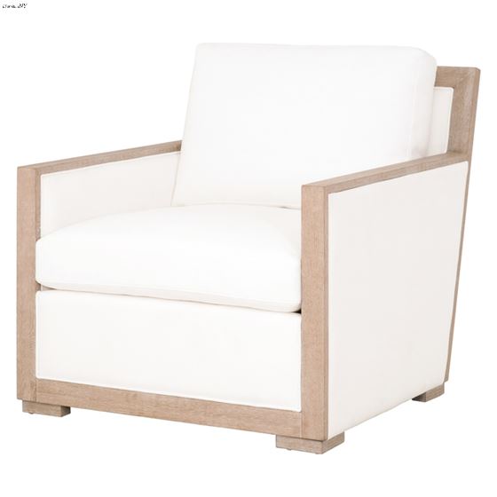 Manhattan White Wood Trim Arm Chair by Essentials For Living