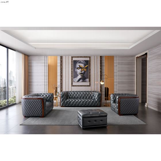 Modern Tufted Grey Leather 415 Sofa-4