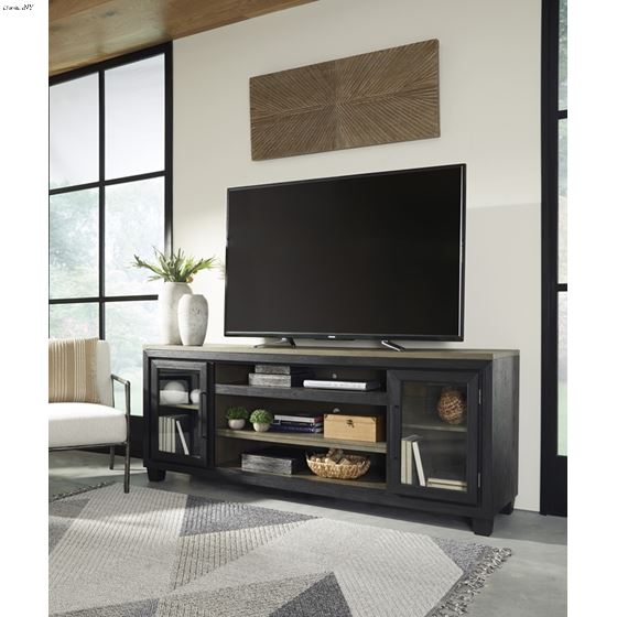 Foyland 83 inch Extra Large Weathered Black TV-4