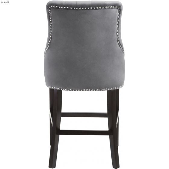 Oxford Grey Velvet Counter Height Stool - 4