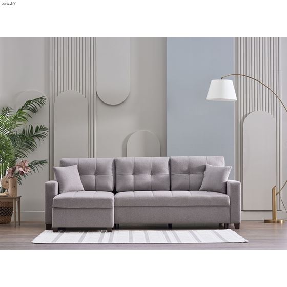 Bellona Mocca Sleeper Sectional Dupont Grey 2