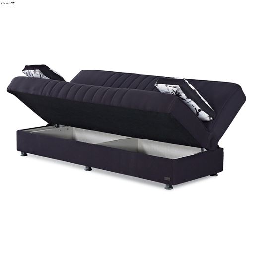 Kentucky Armless Sofa Bed in Black Storage