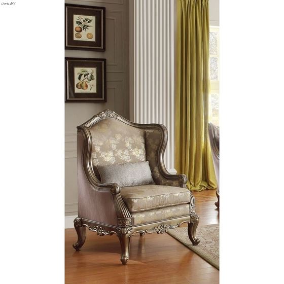 Florentina Dusky Taupe Faux Silk Chair 8412-1 by Homelegance 2