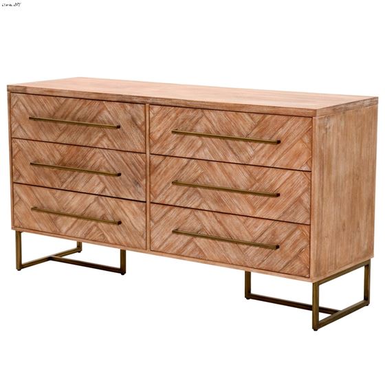 Mosaic 6 Drawer Double Dresser in Stone Wash Side