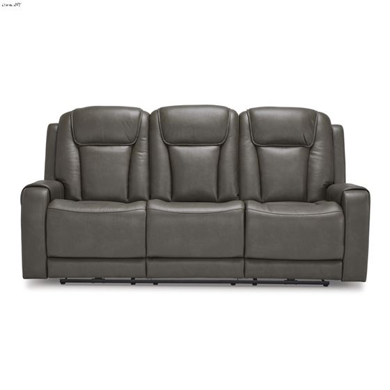 Card Player Smoke Faux Leather Power Reclining-2