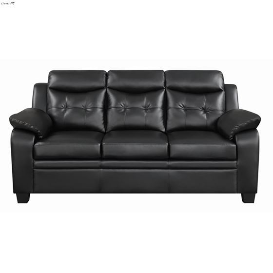 Finley Black Leatherette Tufted Sofa 506551-2