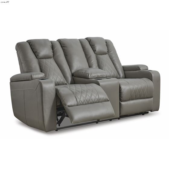 Mancin Gray Reclining Loveseat with Console 297-2