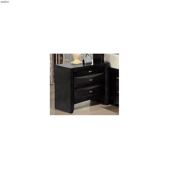 Linda Black 2 Drawer Nightstand-2