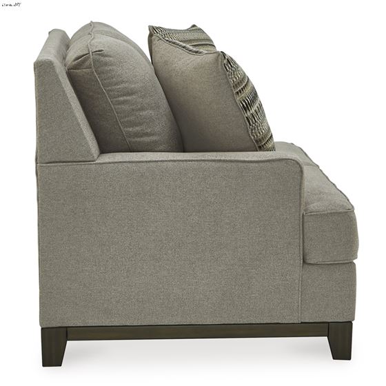 Kaywood Granite Fabric Loveseat with Wood Trim-4