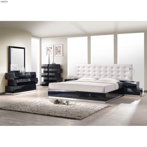 Milan Black Modern Queen Bed-2