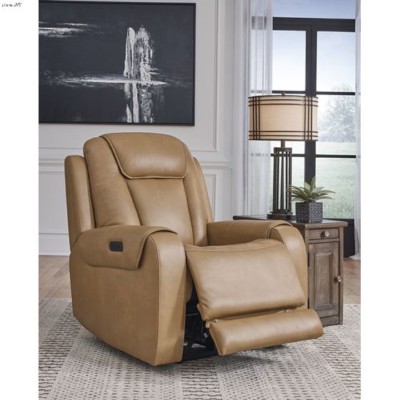 Card Player Cappuccino Faux Leather Power Recli-4
