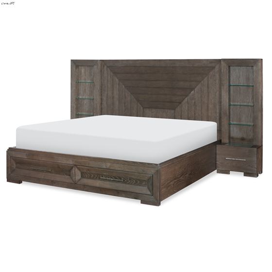 Facets California King Wall Panel Bed with Stora-2