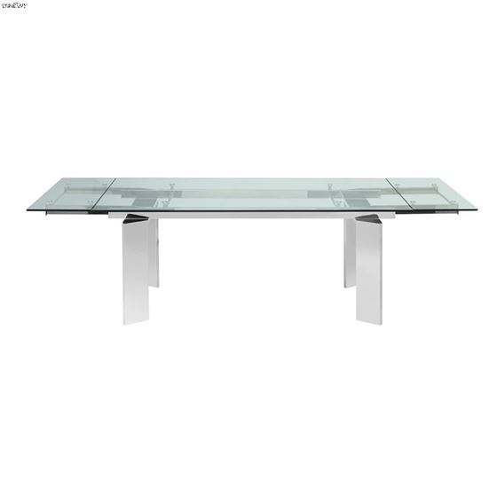 Euphoria Clear Glass Extendable Dining Table 2