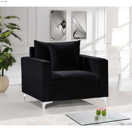 Naomi Black Velvet Chair Naomi_Chair_Black by Meridian Furniture 4