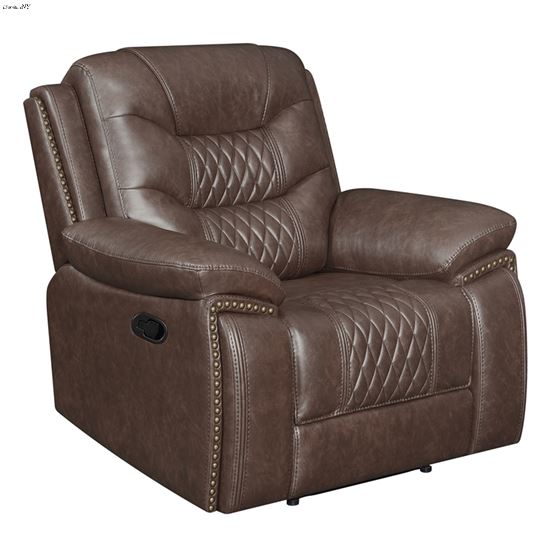 Flamenco Brown Reclining Chair Tufted Upholstery-2