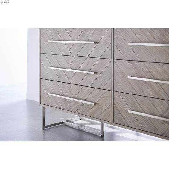 Mosaic 6 Drawer Double Dresser Natural Grey Detail 2