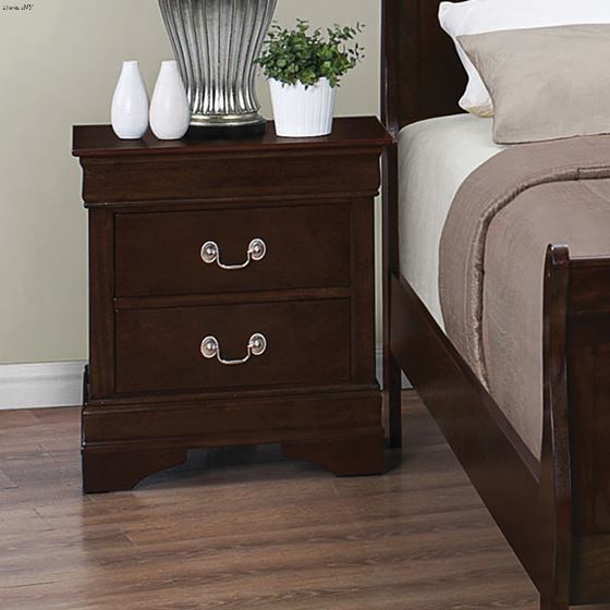 Louis Philippe Cappuccino 2 Drawer Nightstand 20-2