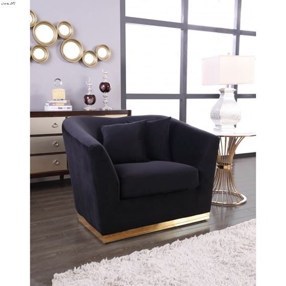 Arabella Black Velvet Chair Arabella_Chair_Black by Meridian Furniture 2