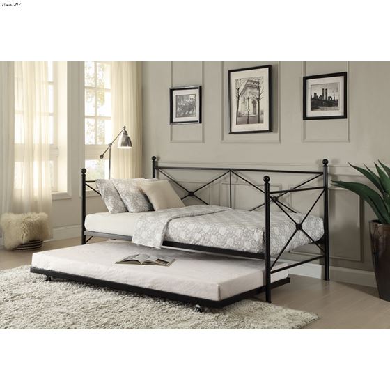 Jones Black Metal Daybed with Trundle 4964BK-NT -2