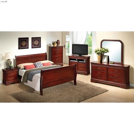 The G3100 Cherry Sleigh Bedroom Setfree Delivery And Assembly In Nyc Area