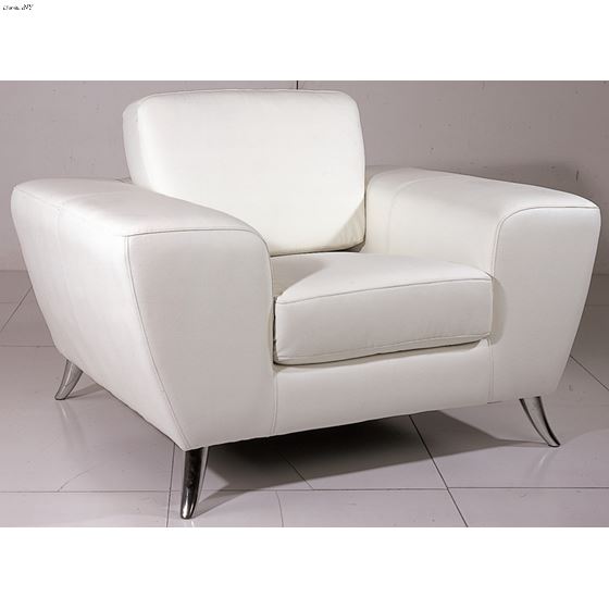 Julie Modern White Leather Chair side