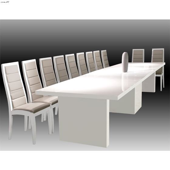 Largo Extra Large Extension White Lacquer Dining Table by Sharelle furnishings