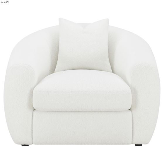 Isabella Natural White Kidney Shape Arm Chair 5-3
